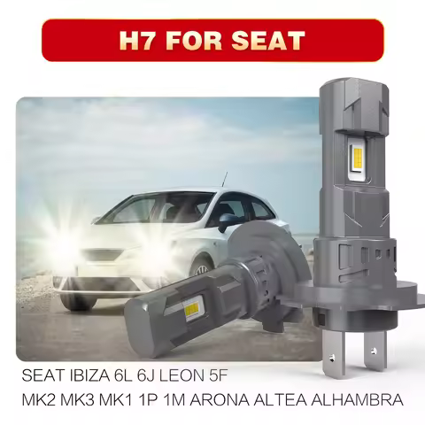 AUHSSAN 2x H7 Led Headlight Canbus Car Bulb 6000K White Fog Light Diode Lamp 55w For Seat Ibiza 6l 6