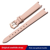 Suitable for DKNY Watch/DKNY Genuine Leather Watch Band Womens Thin Notch Cowhide Bracelet Red White