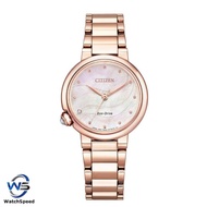 Citizen Eco-Drive EM0912-84Y EM0912 Ladies Rose Gold Dress Ladies Stainless Steel Watch