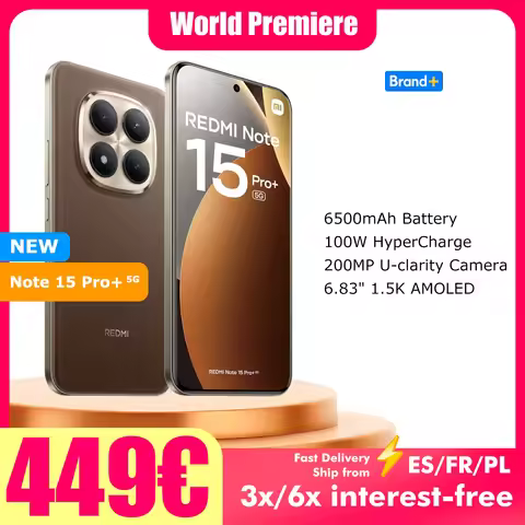 Xiaomi Redmi Note 15 Pro Plus 5G 8GB 256GB 12GB 512GB NFC Smartphone 6500mAh Battery 100W Hyper Char