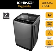 KHIND Fully Auto Washing Machine | Mesin Basuh Automatik (8KG) WM80A