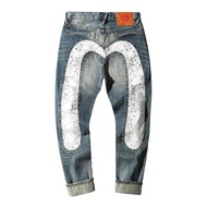 Evisu White Daicock Jeans Big Logo Denim