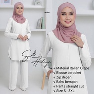 SUIT HIDAYAH IRONLESS SET WARDA BERPOCKET,  PLUS SIZE MUSLIMAH SUIT SET MURAH, BF & WUDHUK FRIENDLY,