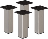Sossai Exclusive Furniture Feet E4MF, Set of 4, Height: 300 mm, INOX, Made of Aluminium, 45 x 45 mm 