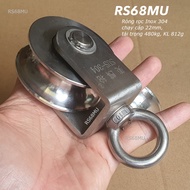 304 stainless steel cargo pulley, runs 6-22mm cable, maximum load 480kg - RS68MU