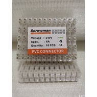 PVC Connector Screwman 6A  10pcs/pkt PVC Wire Connector Cable Connector Terminal Block 6A
