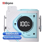 Gryno 9800mAh Waist Fan Portable Handheld Mini Fan USB Rechargeable Strong Wind Cooler With Flashlig