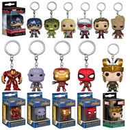 Funko pop Marvel Avengers Keychain Iron Man Spiderman Deadpool Thor Gift (No Box)