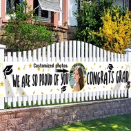 Banner phông nền chụp ảnh bằng vải polyester phẳng 2D, có thể tùy chỉnh bằng ảnh, tên, lớp tốt nghiệ