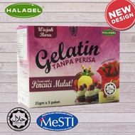 Serbuk Gelatin Halal Tanpa Perisa HALAGEL Bovine Gelatine Powder Unflavoured (21gm X 5 Sachets)