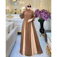 Vallina Outfit - Azalia Dress Maxy Wanita Muslim OOTD Gaun Pesta Kondangan Premium