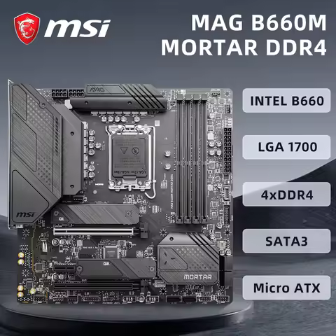 MSI MAG B660M MORTAR DDR4 Motherboard i9-14900KF i7-13700F i5-12400F i3-12100F CPU 4xDDR4 M.2 NVME L
