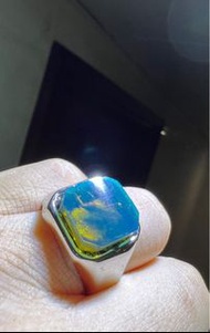 「琥珀之王」特色（湖藍）界指 - 自己制作 DIY  「Dominican of Blue Amber / 多明尼加藍琥珀」 - Hand made 手作