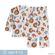 Josilins ชุดนอน เด็กชาย ป้าย momoji เสื้อแขนยาว คอปก กางเกงขายาว ผ้ายืด ลายการ์ตูน คละไซส์