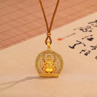 Maitreya Buddha Braided Rope Necklace Big Belly Buddha Buddha Buddha Micro-Inlaid Zir