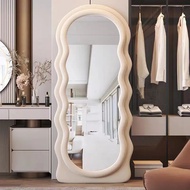 ins wind mirror wavy full body mirror ins bedroom home floor fitting mirror