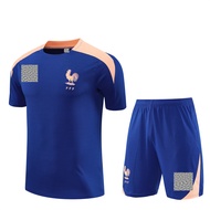 2025/26 France Sweatshirt Blue Shirt Man Tracksuit Short-sleeved Sportswear Jersey + Shorts