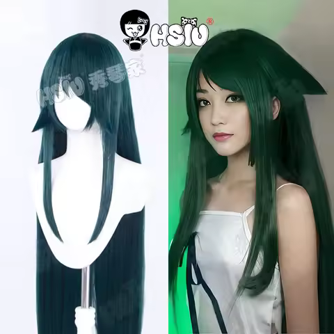 Saya Cosplay Wig Game the song of saya cosplay Wig HSIU 100cm dark green long hair Synthetic Wig+ Wi