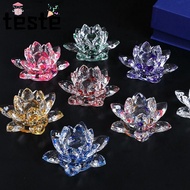 Lotus Flower Ornament, Multi-Color Lotus Flower Decor Crystal Lotus Flower Figurine, Paperweight Tab