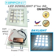 NIPPONII LED DOWN LIGHT 6"INC SQUARE 16WATT DAYLIGHT 6000K / WARM WHITE 3000K