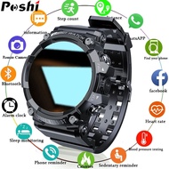 POSHI Original Waterproof Smart Watch for Men Silicone Strap Full Touch Screen Smart Digital Watch Women Bluetooth Connectivity Fashion Smart Sport Watch For Android Ios