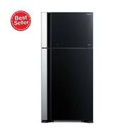 HITACHI ตู้เย็น 2 ประตู RVG550PDX 19.4Q กระจกดำ As the Picture One