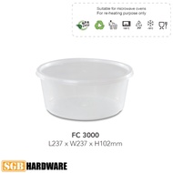 Felton Disposable Microwave Round Food Container FC 3000 (3000mL x 30 pieces) *