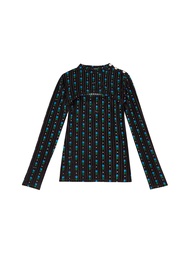 KLOSET Tulip Dot Open Top (AT21-T008) เสื้อผ้าผู้หญิง เสื้อผ้าแฟชั่น เสื้อผ้ายืด เสื้อแขนยาว แยกชิ้น