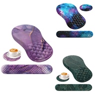 【FAS】-3 PCS with Wrist Rest and Keyboard Pad Set, Computer Mouse Pads for Home Desk with Coaster