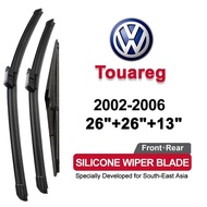 (Front+Rear 3pcs) High Quality All Season Replacement Silicone Car Wiper Blades Set 26/26/13 Inch fo