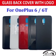 ​NEW Battery Back Cover Glass Rear Panel Door Replacement Housing Case STICKER Adhesive For OnePlus 6 6T With LOGO