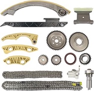 Autoround 9-4201S Engine Timing Chain Kit w/Chain Guide Rail Tensioner Sprocket fit for Chevy, GMC, 