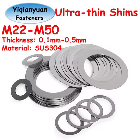 Yiqianyuan M22 M25 M26 M28 M30 M35 M37 M40 M45 M48 M50 DIN988 SUS304 Stainless Steel Shim Plain Wash