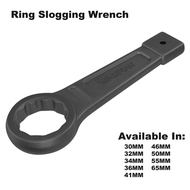 Wadfow Ring Slogging Wrench 30MM - 65MM Cr-V Heavy Duty Hammer Striking Ring Spanner Wrench Hand Too