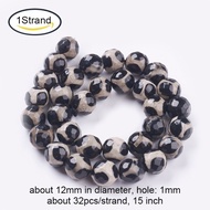 Pandahall 1-37pcs / Set Manik-Manik Batu Agate Bulat 8mm Diameter 2mm