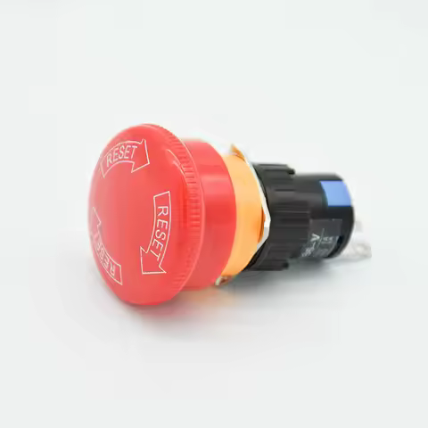 Red Mushroom DC 30V 5A / AC 250V 3A Emergency Stop/e-stop Push Button Switch 3pins NO+NC when presse