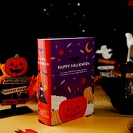 6pcs Halloween Cross-Border New Handmade Book-Shaped Gift Boxes, Flip-Top Design Suitable For Cookie