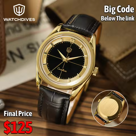 Watchdives WD1954 Men Watches Tiger Eye Stone Dial VH31 Sweep Quartz Watch Ar Sapphire Lumes BGW9 10