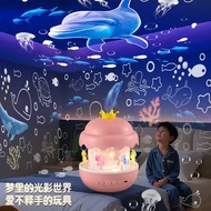 Star Light Atmosphere Light Gift Music Music Music Box Children Night Light Girl Rotating Crown Troj