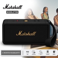 【Support Warranty】Marshall MIDDLETON Portable Bluetooth Speaker Bass Waterproof Wireless Speaker for Android/PC Heavy Bass Speakers Microphone Speaker Wireless and Bluetooth Speakers Genuine Bluetooth Speaker 20H Battery Life