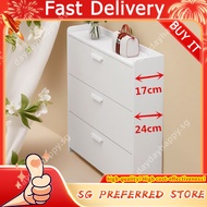 [48H Shipping] Ultra-Thin Tilting Shoe Cabinet Rack17cm cm Narrow Lobby Simple and Economical Home W