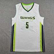 Embroidered Basketball Uniform DALLAS Wings No. 5 White DALLAS Wings bueckers jerseys