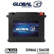 GLOBAL DIN66 56638 MAINTENANCE FREE BATTERY (Kering)For Proton X70, Peugeot, Toyota Hilux, Citroen, 