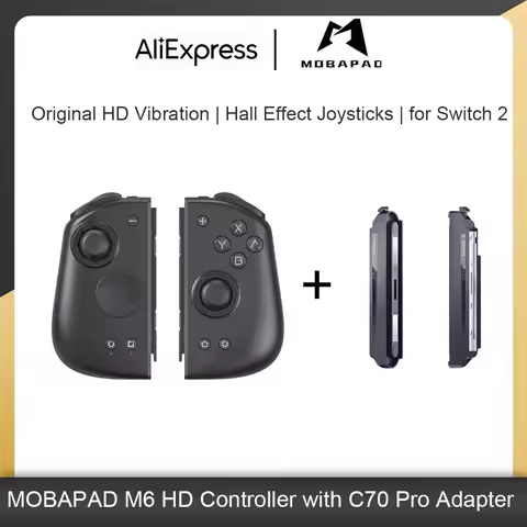 MOBAPAD M6 HD Gemini Gaming Controller with C70 Pro Adapter for Nintendo Switch 2 Hall Effect Joysti