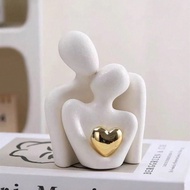 1PC Love Of Kiss Statue, Resin Hugging Couple Decor Ornament, Romantic Gift Meaningful Sculpture For
