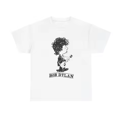 Bob Dylan Graphic T Shirt Vintage Rock Blue Grass Retro Unisex Heavy Cotton Tee