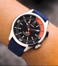[包順豐] Timex Waterbury Dive 41mm Black Dial Blue Synthetic Rubber Strap Watch TW2V73500 Quartz Watch