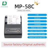Free 3 rolls thermal printer mini Printer mobile printer bluetooth Portable mp 58c printer mesin pri