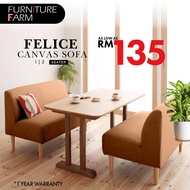 F&F: Felice Canvas Sofa 2 seat / 1 seat chair Restaurant sofa / Cafe sofa with 1 Year Warranty