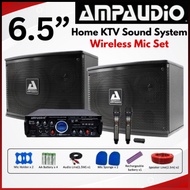 AmpAudio 6.5” Karaoke Speaker Full Set | Wireless Microphone | Plug & Play Karaoke System | Family K